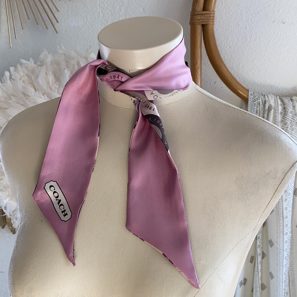 ❤️... Coach Silk Ribbon Scarf